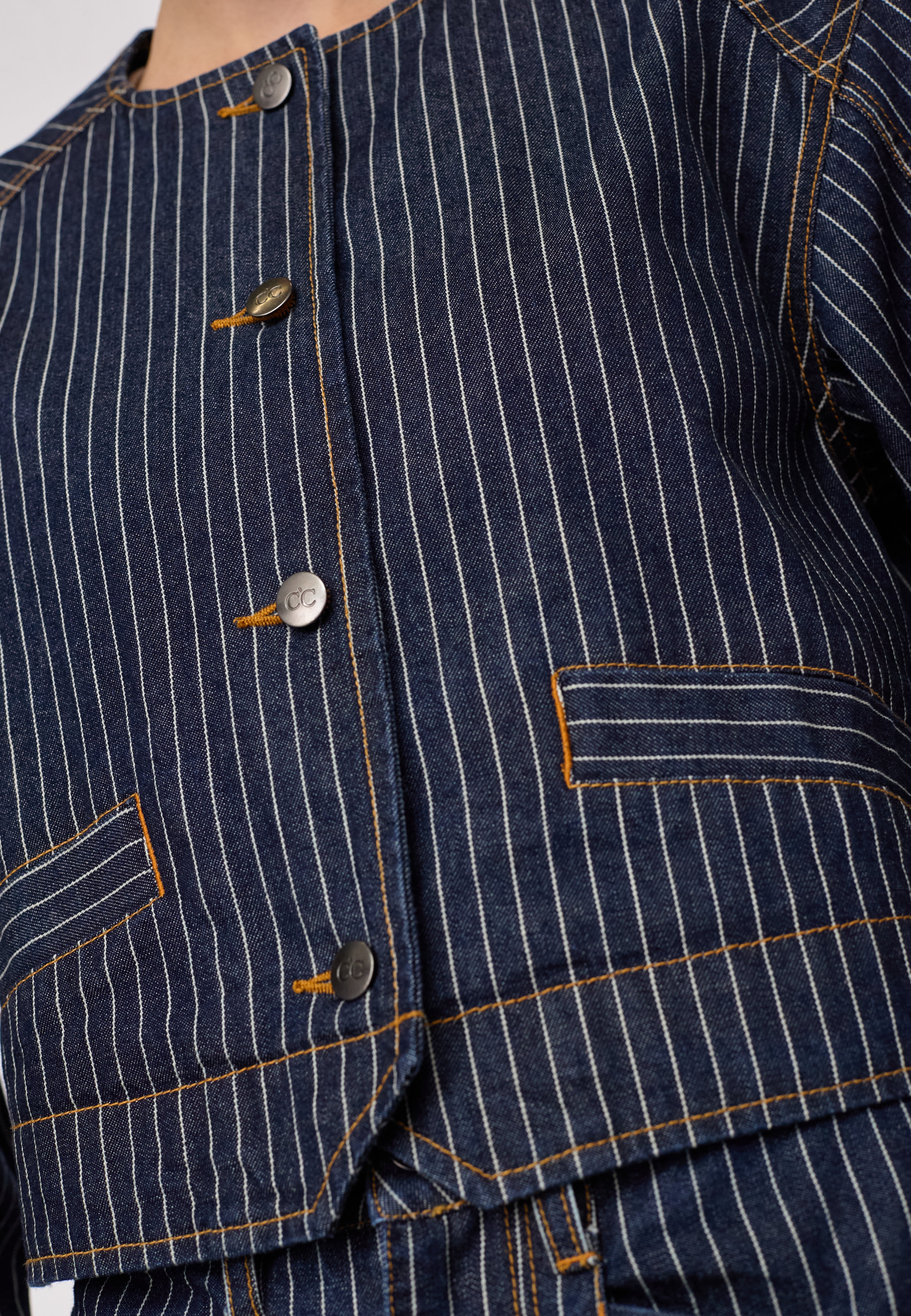 SiggaCC Stripe Jacket - Denim Blue - Co'couture