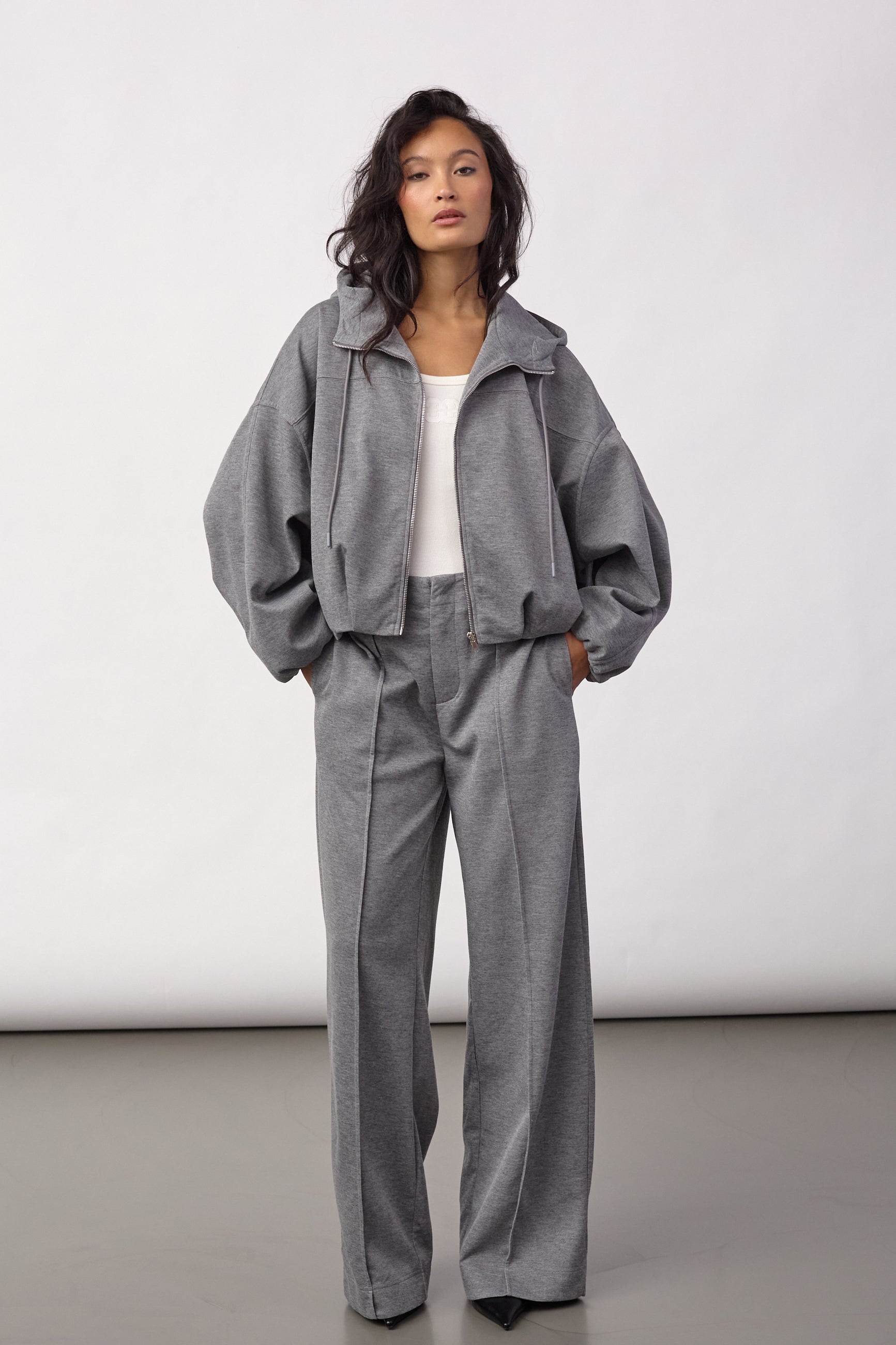 LanceCC Balloon Hoodie - Mid Grey Melange - Co'couture