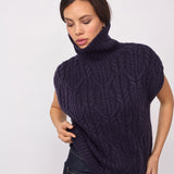 32222 RowCC Oversize Cable Knit Vest - Navy