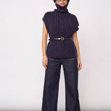 32222 RowCC Oversize Cable Knit Vest - Navy