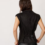 BobbieCC Fringe Pleat Top - Black