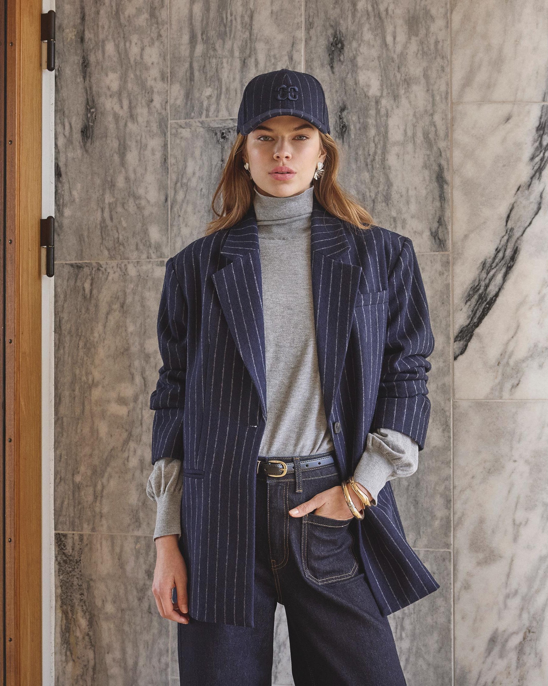 NaidaCC Pin Power Blazer - Navy - Co'couture