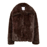 AikoCC Furry Jacket - Dark Brown