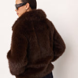AikoCC Furry Jacket - Dark Brown