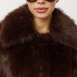 AikoCC Furry Jacket - Dark Brown