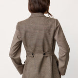VeyaCC Check Fitted Blazer - Brown