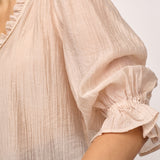 AviCC Lace SS V-Blouse - Mink