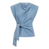 AntoCC Denim Pleat Top - Light Denim