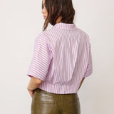 SigridCC Stripe SS Shirt - Rosebloom