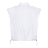 ElaraCC Pleat SS Shirt - White