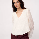 BaltaCC Padded V-Blouse - Off-White - Co'couture