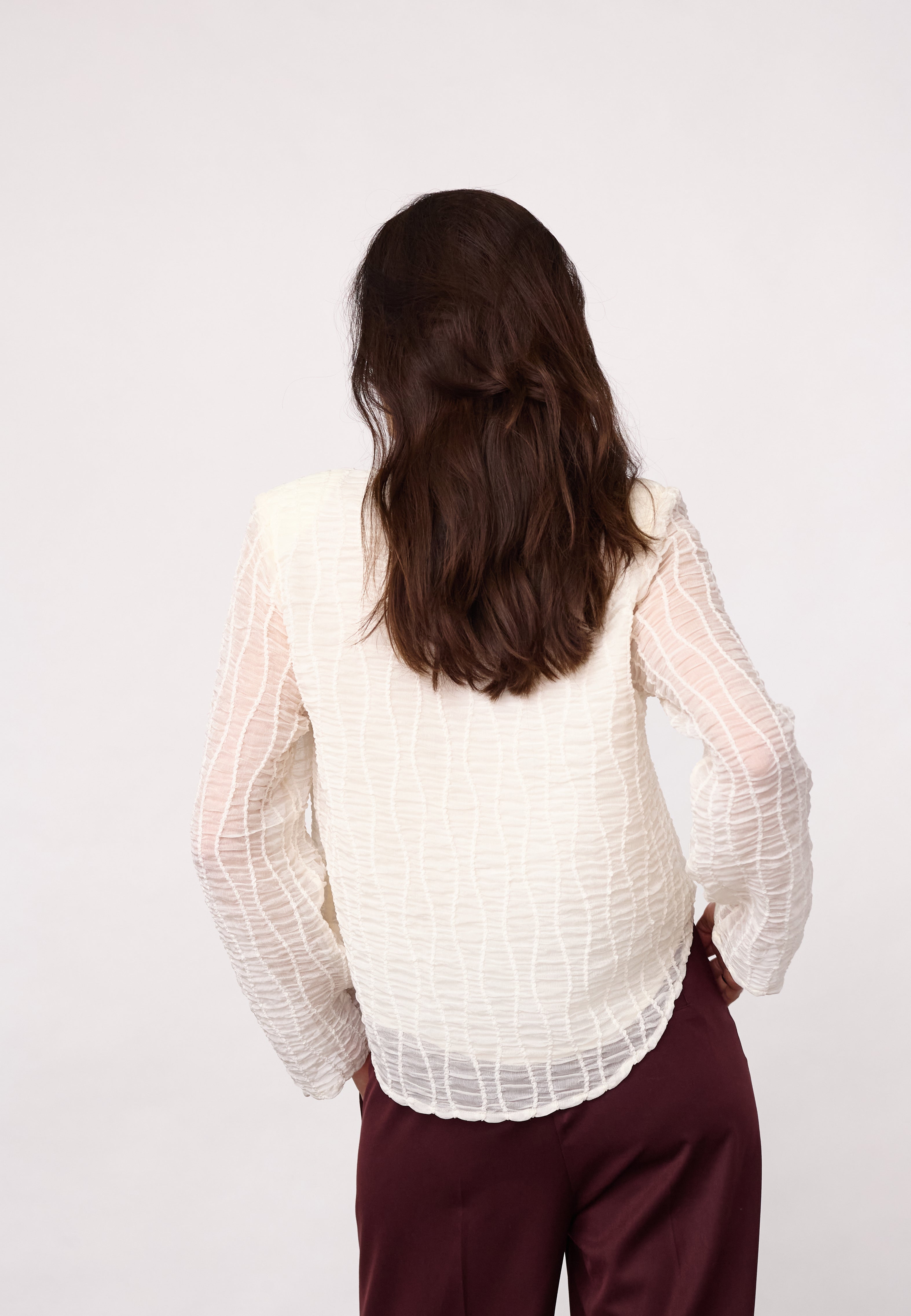 BaltaCC Padded V-Blouse - Off-White - Co'couture