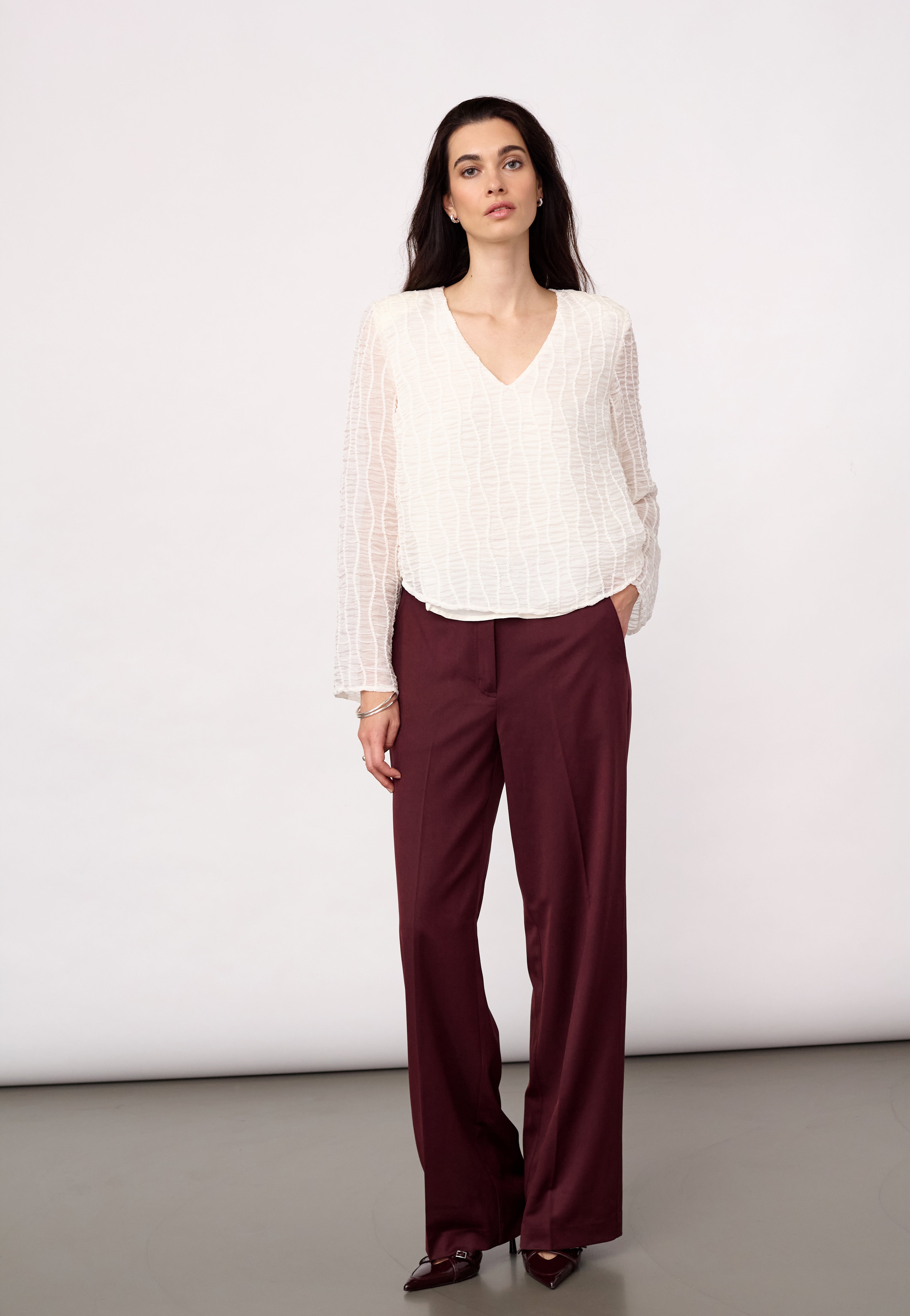 BaltaCC Padded V-Blouse - Off-White - Co'couture