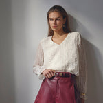 BaltaCC Padded V-Blouse - Off-White - Co'couture