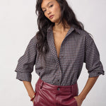 OdemCC Check Cuff Shirt - Dark Brown - Co'couture