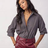 OdemCC Check Cuff Shirt - Dark Brown - Co'couture