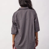 OdemCC Check Cuff Shirt - Dark Brown - Co'couture