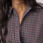 OdemCC Check Cuff Shirt - Dark Brown - Co'couture