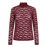PenolaCC Turtleneck Blouse - Wine Red