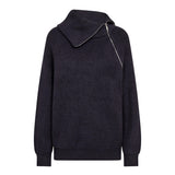 RowCC Rib Zip Roll-Neck Knit - Navy