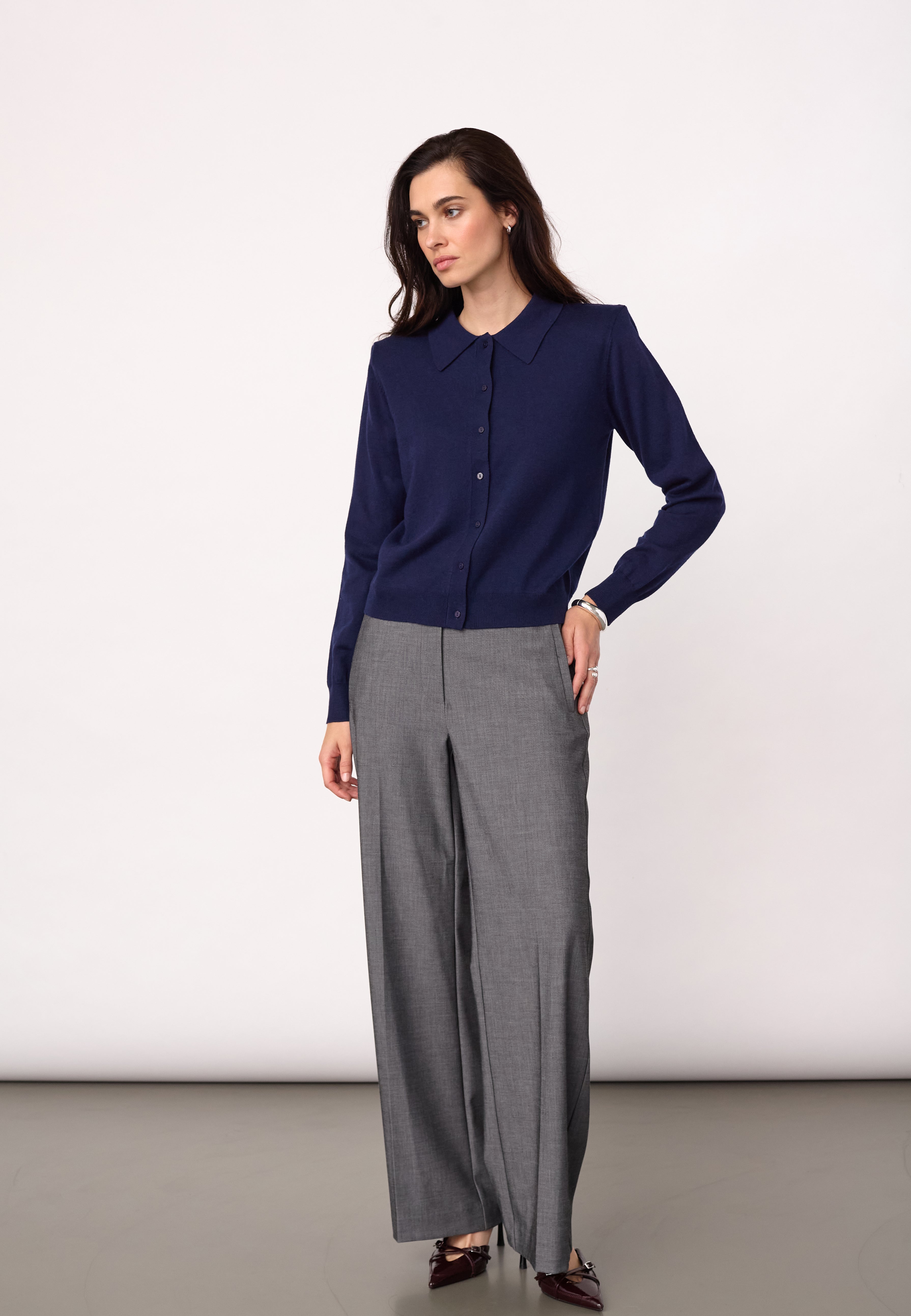 CoryCC Padded LS Cardigan - Navy - Co'couture