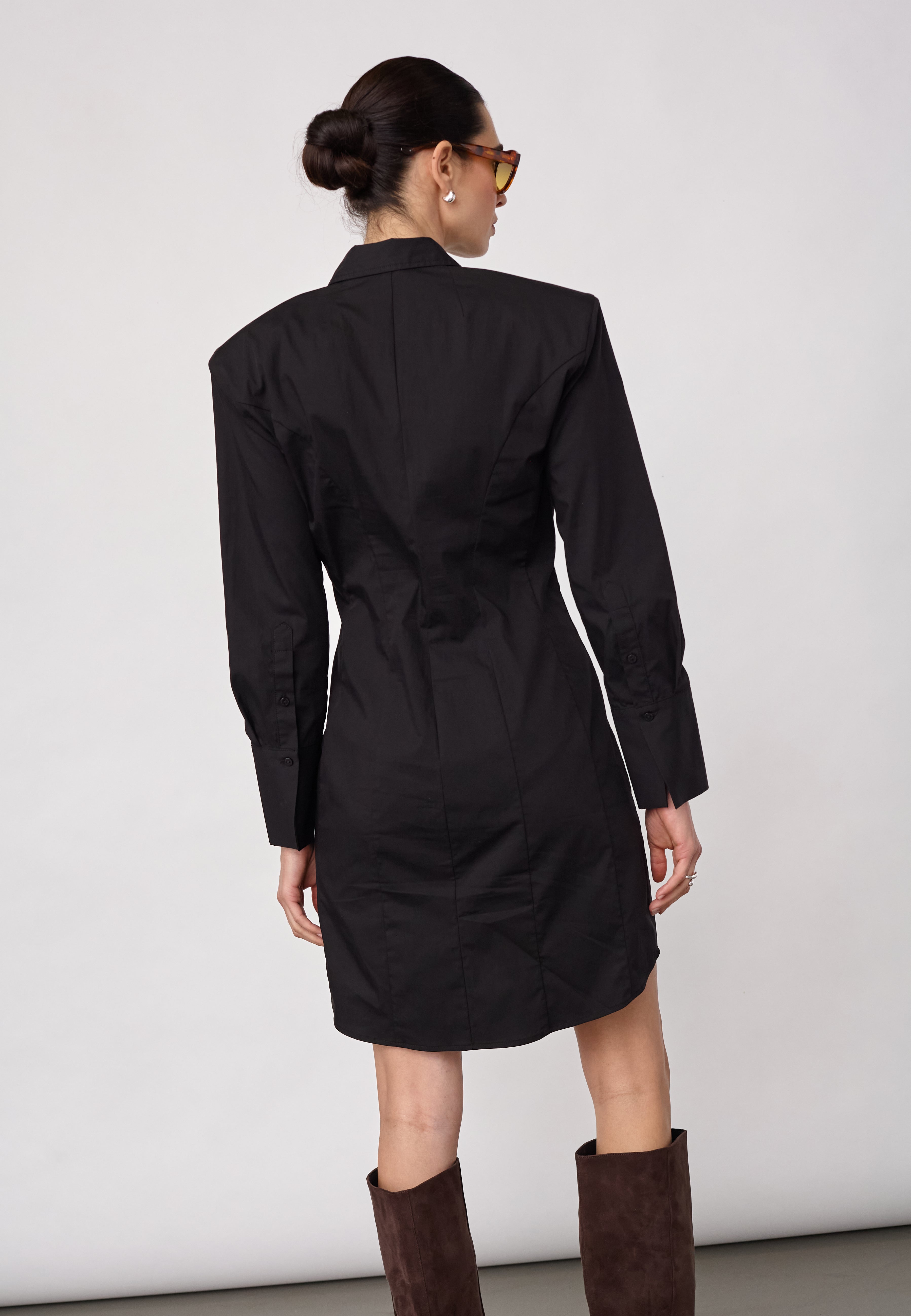 SannaCC Power Shirt Dress - Black - Co'couture