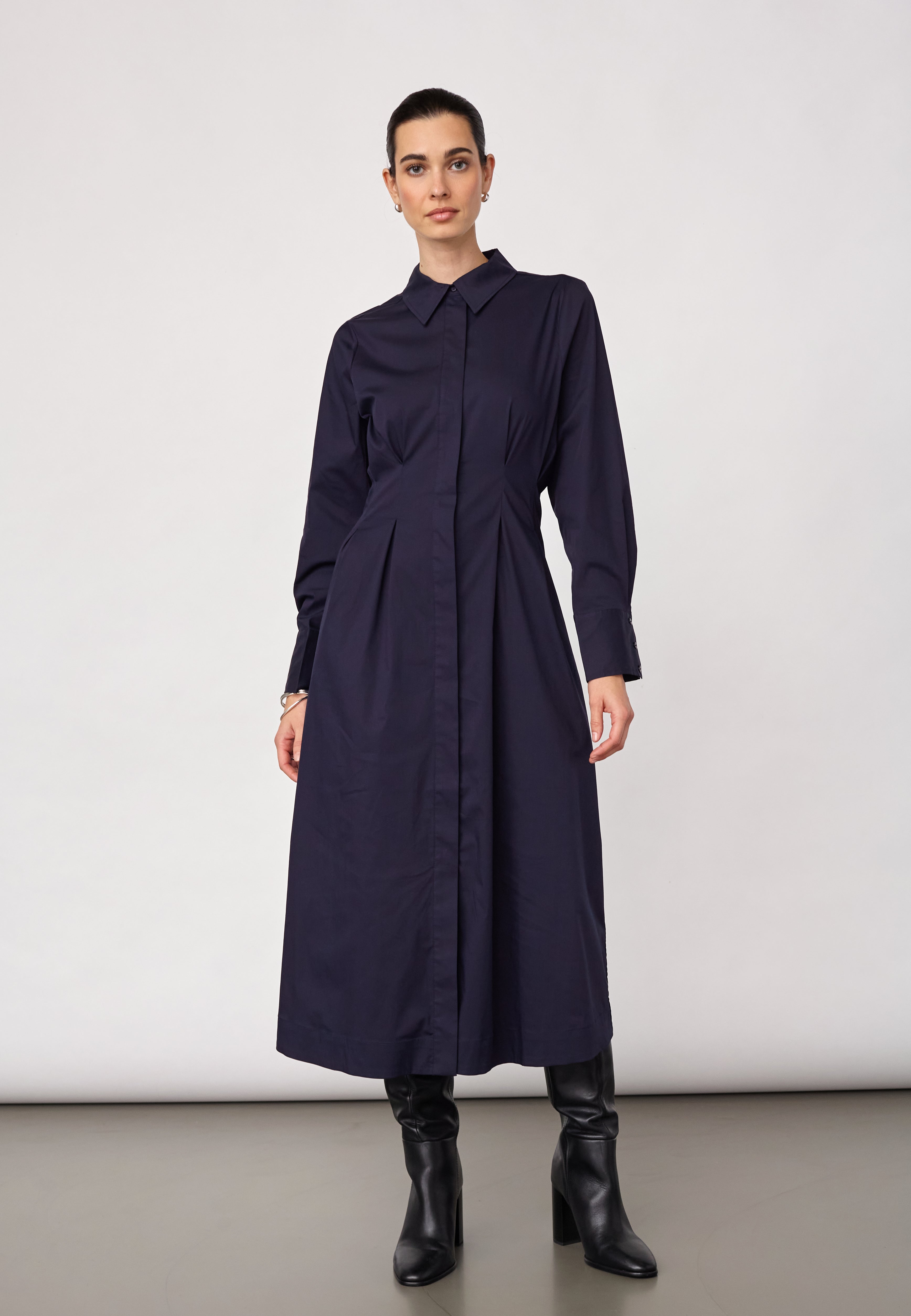 SannaCC Shirt Long Dress - Navy - Co'couture