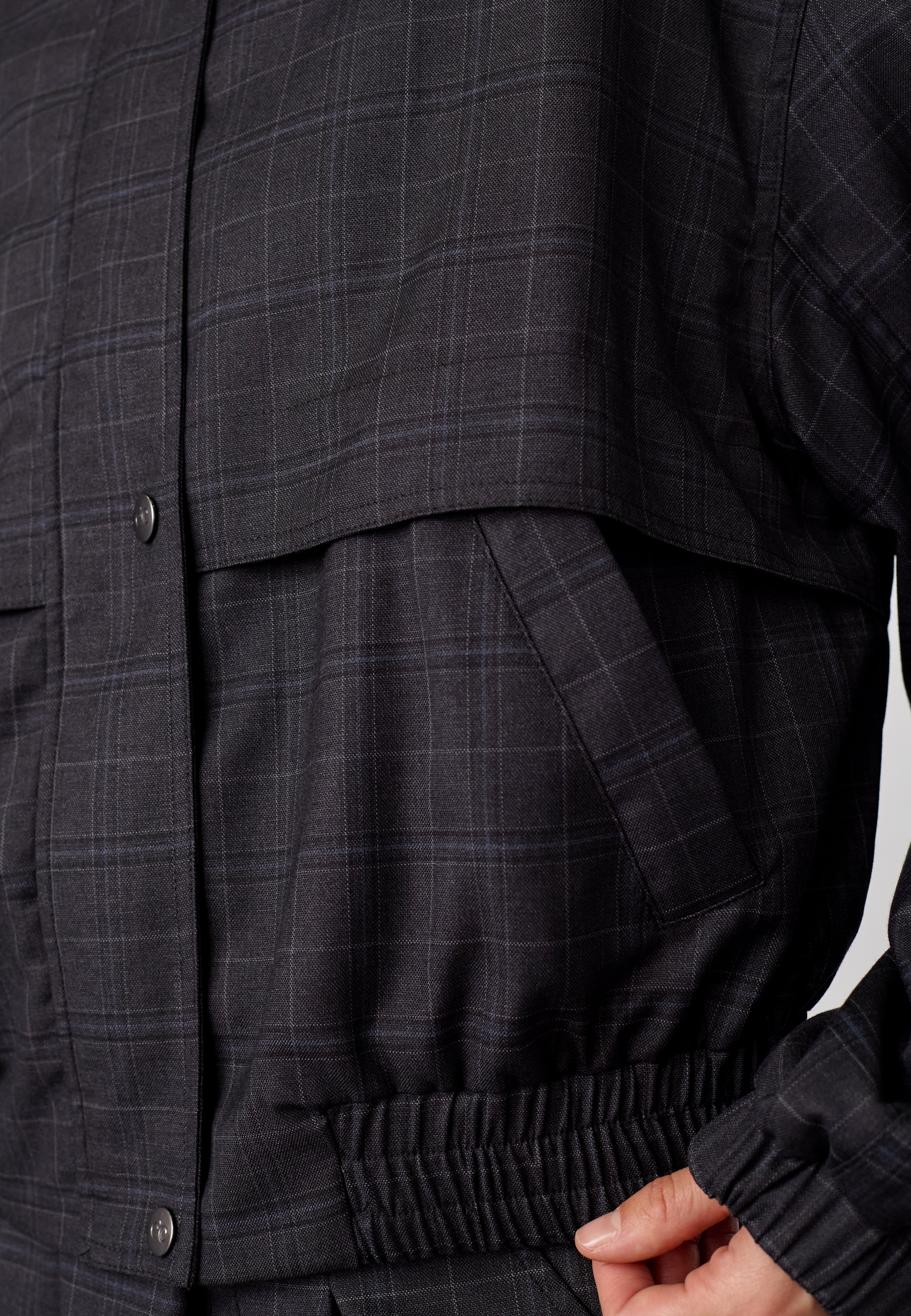 EloraCC Check Jacket - Dark Grey - Co'couture