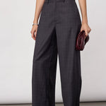 EloraCC Check Barrel Pant - Dark Grey - Co'couture
