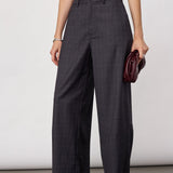 EloraCC Check Barrel Pant - Dark Grey - Co'couture
