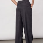 EloraCC Check Barrel Pant - Dark Grey - Co'couture