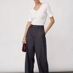 EloraCC Check Barrel Pant - Dark Grey - Co'couture