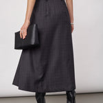 EloraCC Check Pleat Skirt - Dark Grey - Co'couture