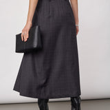 EloraCC Check Pleat Skirt - Dark Grey - Co'couture