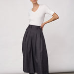EloraCC Check Pleat Skirt - Dark Grey - Co'couture