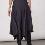 EloraCC Check Asym Skirt - Dark Grey - Co'couture