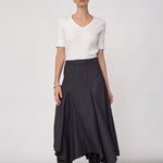 EloraCC Check Asym Skirt - Dark Grey - Co'couture