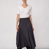 EloraCC Check Asym Skirt - Dark Grey - Co'couture