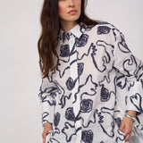 ElricCC Flower LS Shirt - Navy - Co'couture