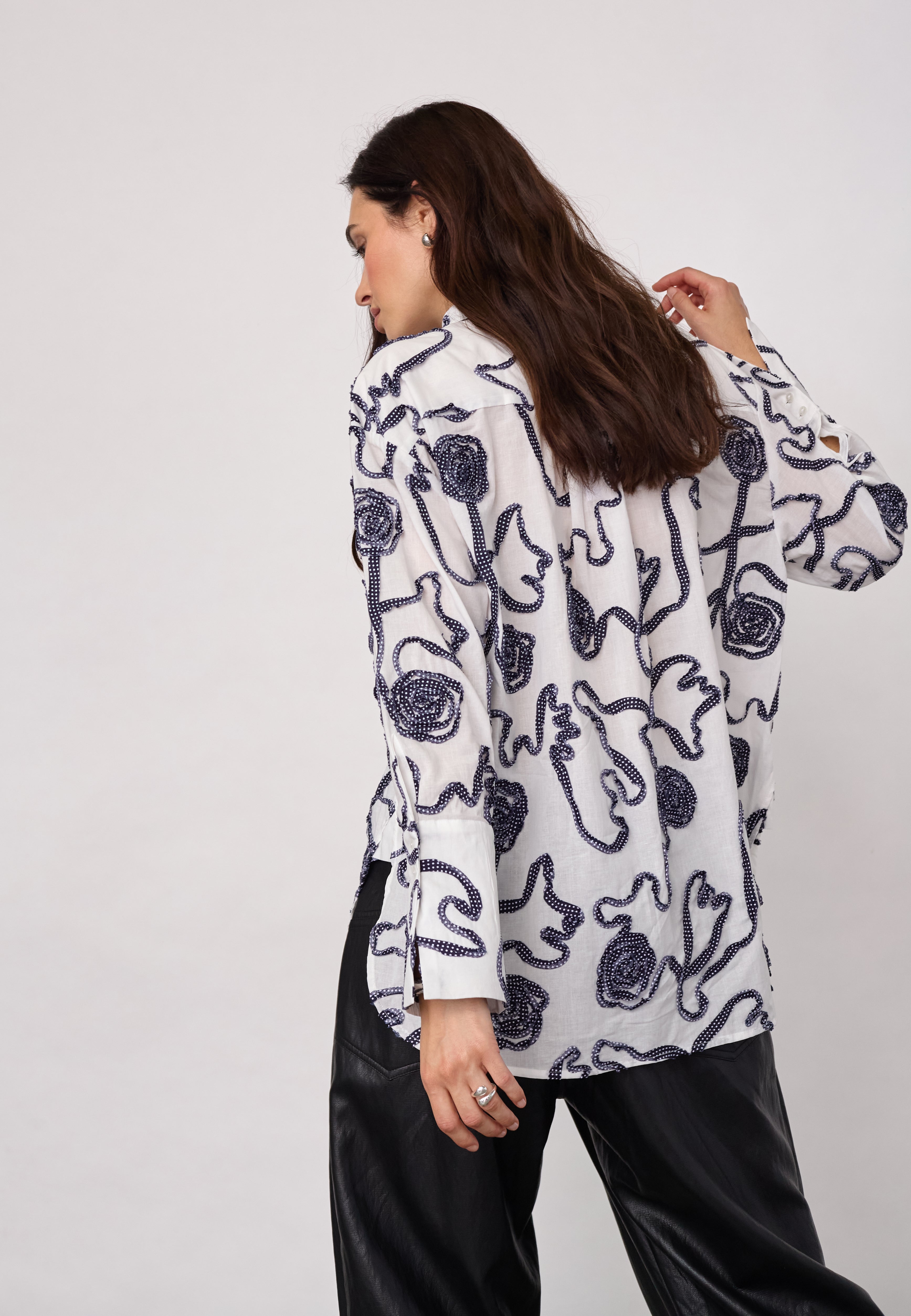 ElricCC Flower LS Shirt - Navy - Co'couture