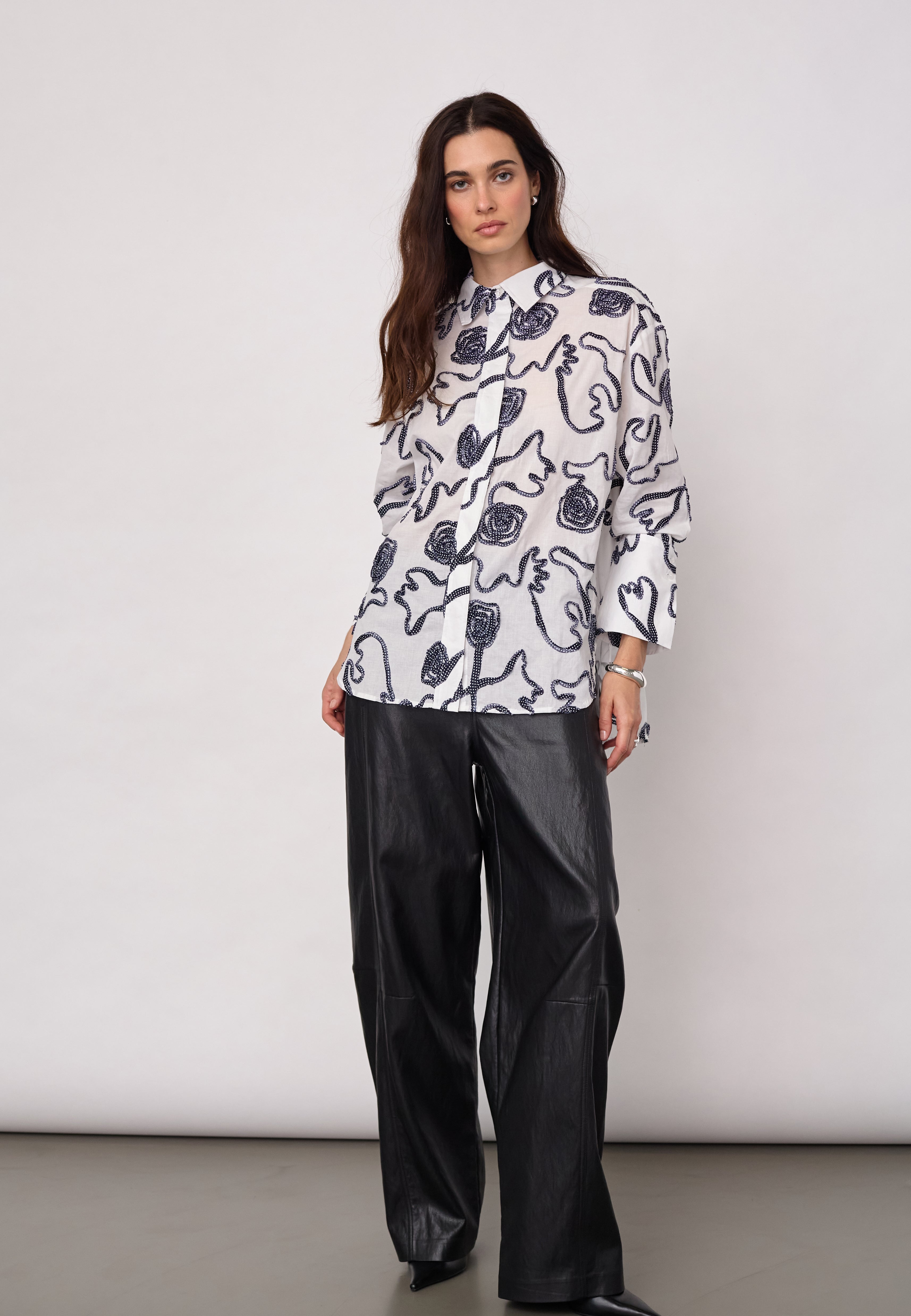 ElricCC Flower LS Shirt - Navy - Co'couture