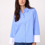ElonaCC Check Cuff Shirt - Pale Blue - Co'couture