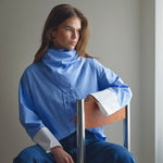 ElonaCC Check Cuff Shirt - Pale Blue - Co'couture