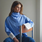 ElonaCC Check Cuff Shirt - Pale Blue - Co'couture