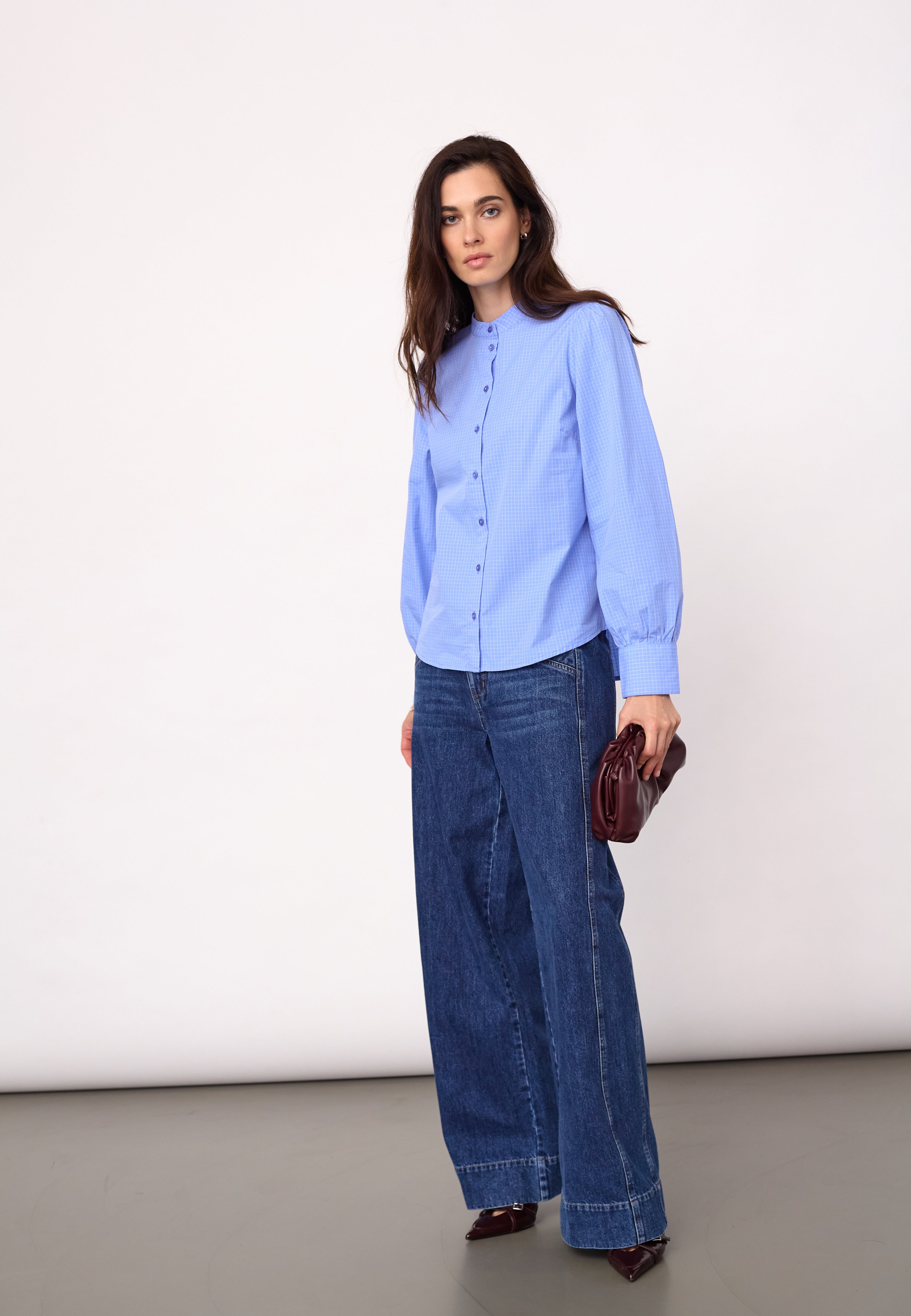 ElonaCC Check Shirt - Pale Blue - Co'couture