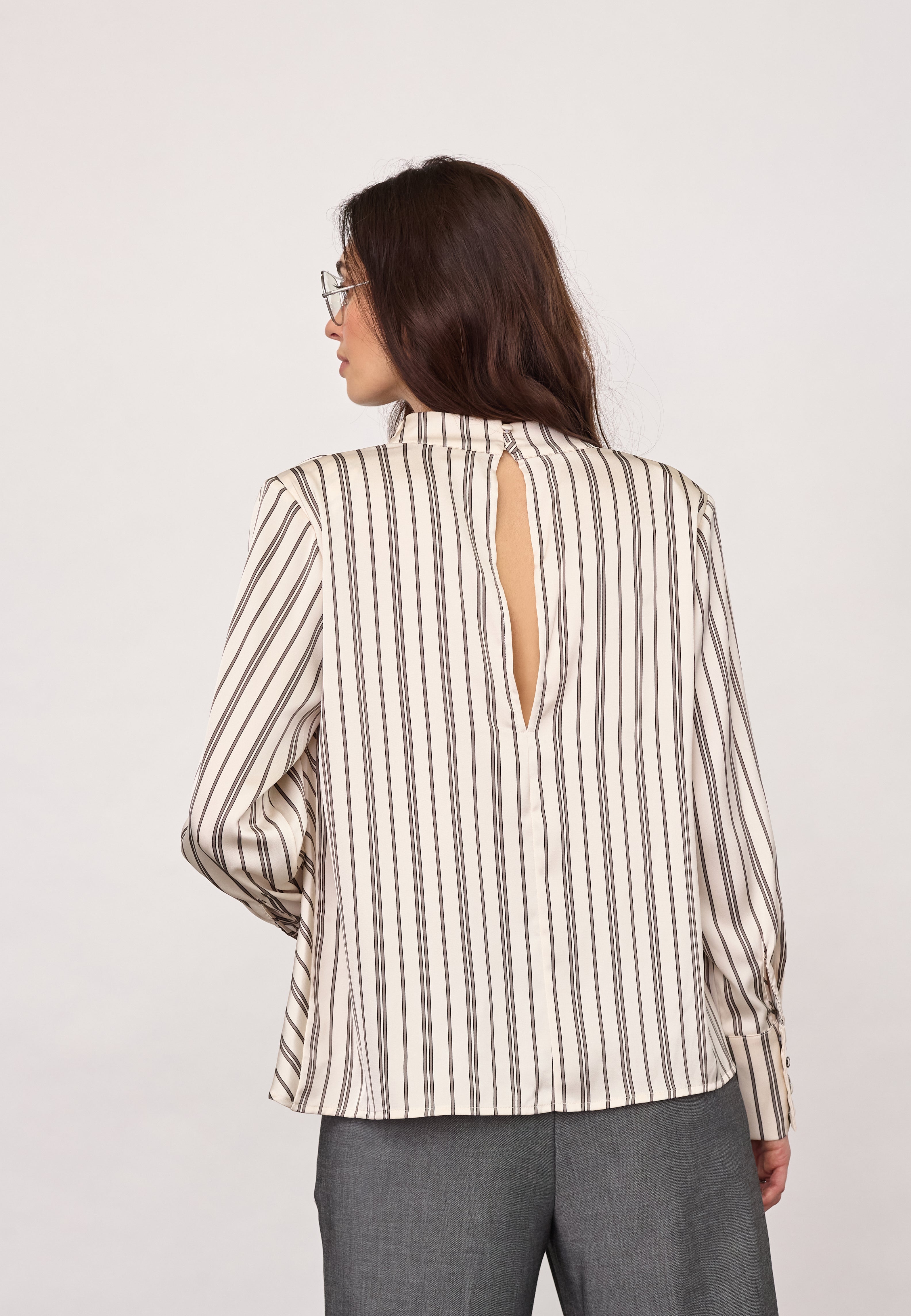 HellyCC Button Stripe Blouse - Off-White - Co'couture