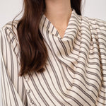 HellyCC Button Stripe Blouse - Off-White - Co'couture