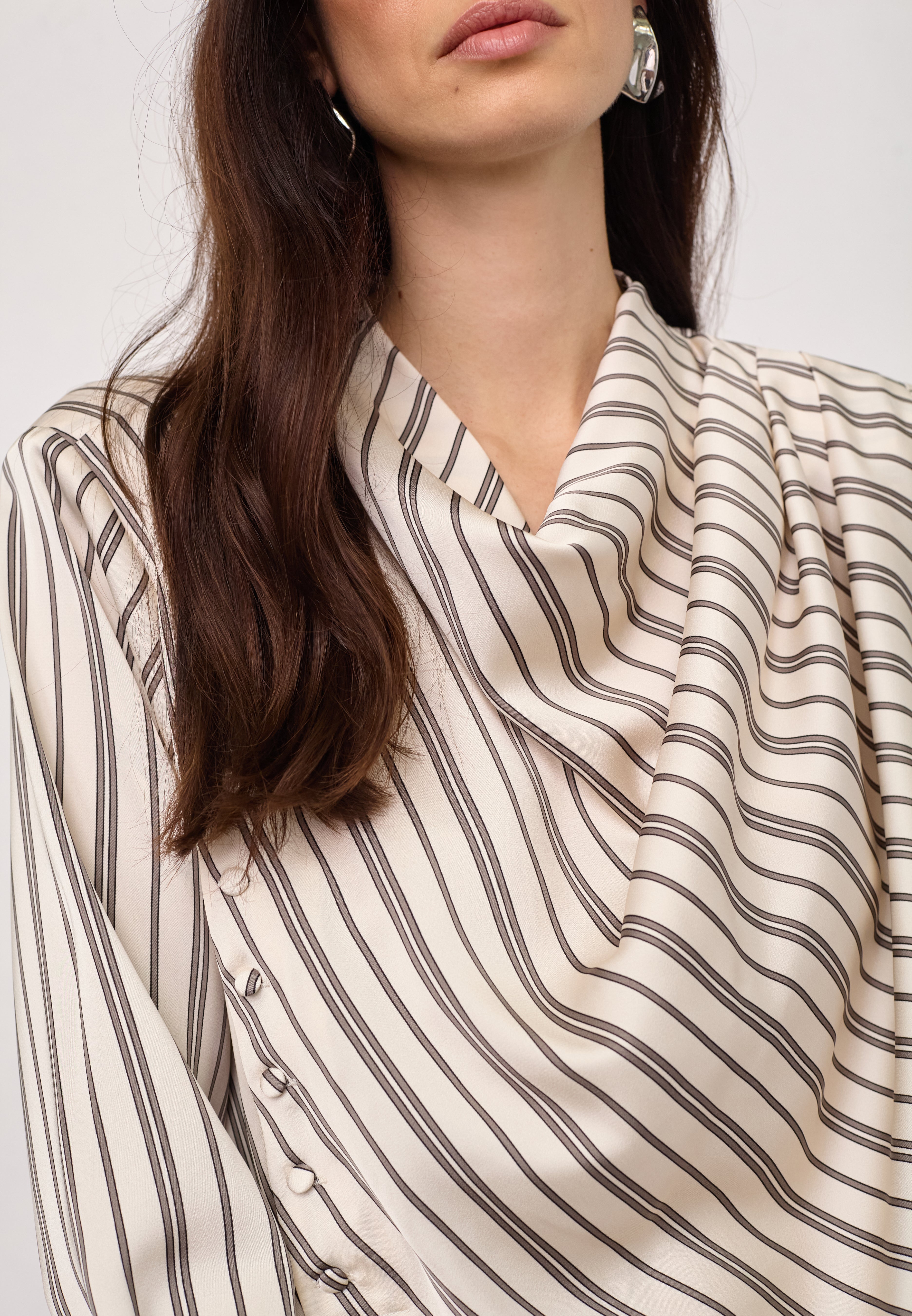 HellyCC Button Stripe Blouse - Off-White - Co'couture