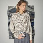 HellyCC Button Stripe Blouse - Off-White - Co'couture