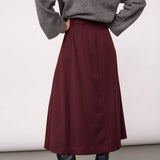 TerryCC Pleat Skirt - Wine Red